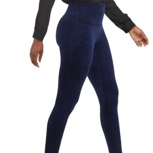 Spanx Ready to Wow velour black leggings